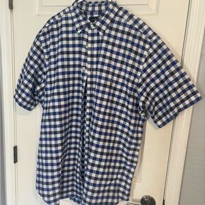 Ralph Lauren Blue and White Checkered Men's Shirt XLT